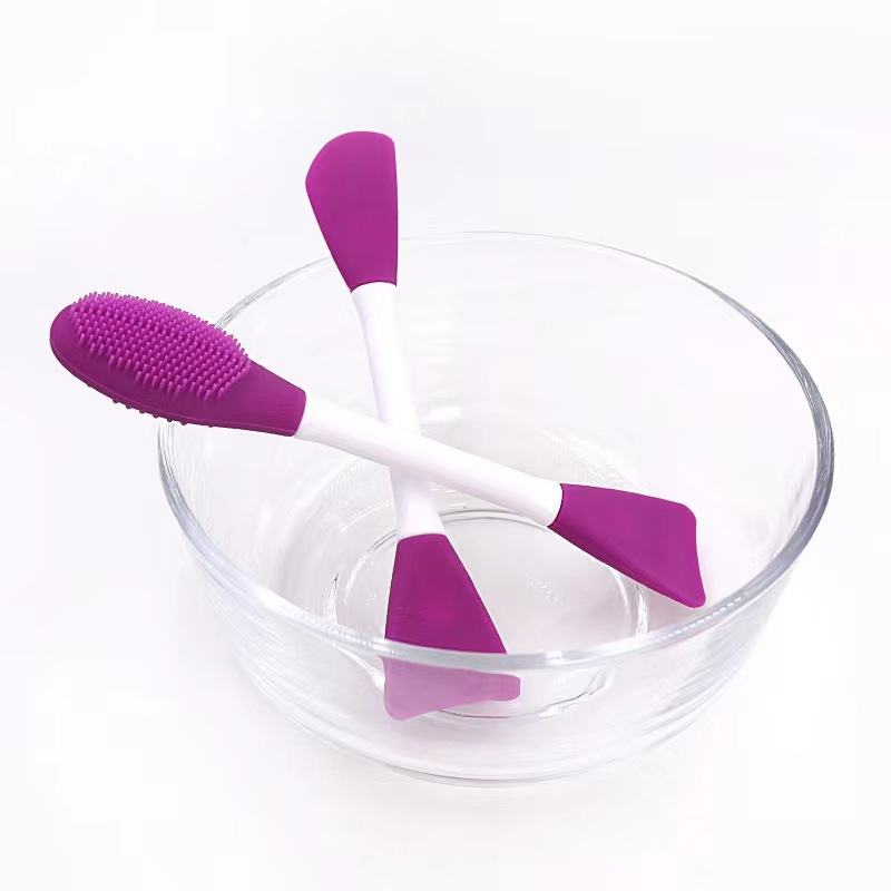 Adjustable Double-Ended Silicone Face Mask Brush Dual Cleaner Tool for Mud Mask Smearing Face Washing Face Mask Brush Cleansing