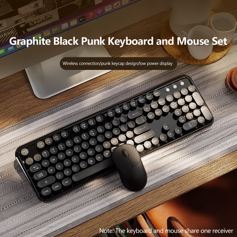 Wireless Keyboard Set Manufacturer - 2.4G Round Punk