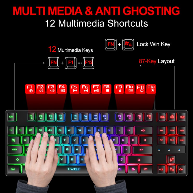 Gaming Combo Factory - 87keys 3IN1 RGB