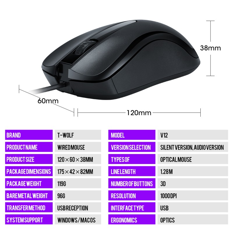 Gaming Mouse Supplier - Hot Sell T-WOLF V6