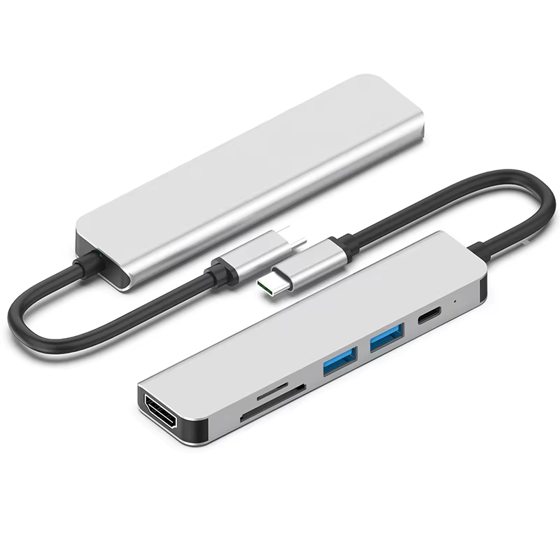 USB Hub Manufacturer - USB Type-c 6 in 1 Aluminum
