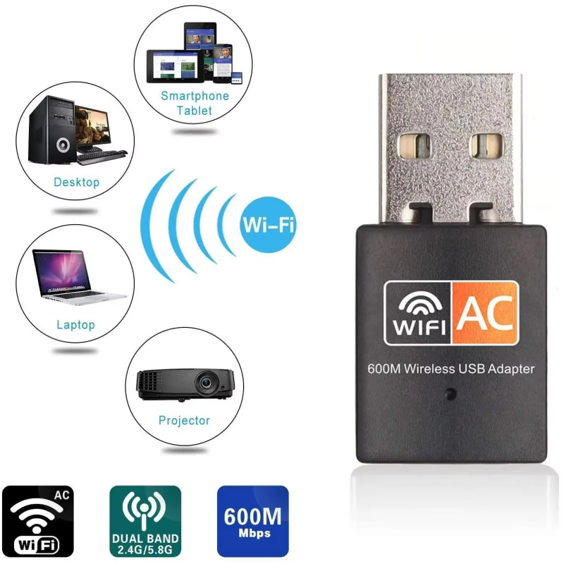 WiFi Adapter Factory - Hot Sale 600M Dual Band USB