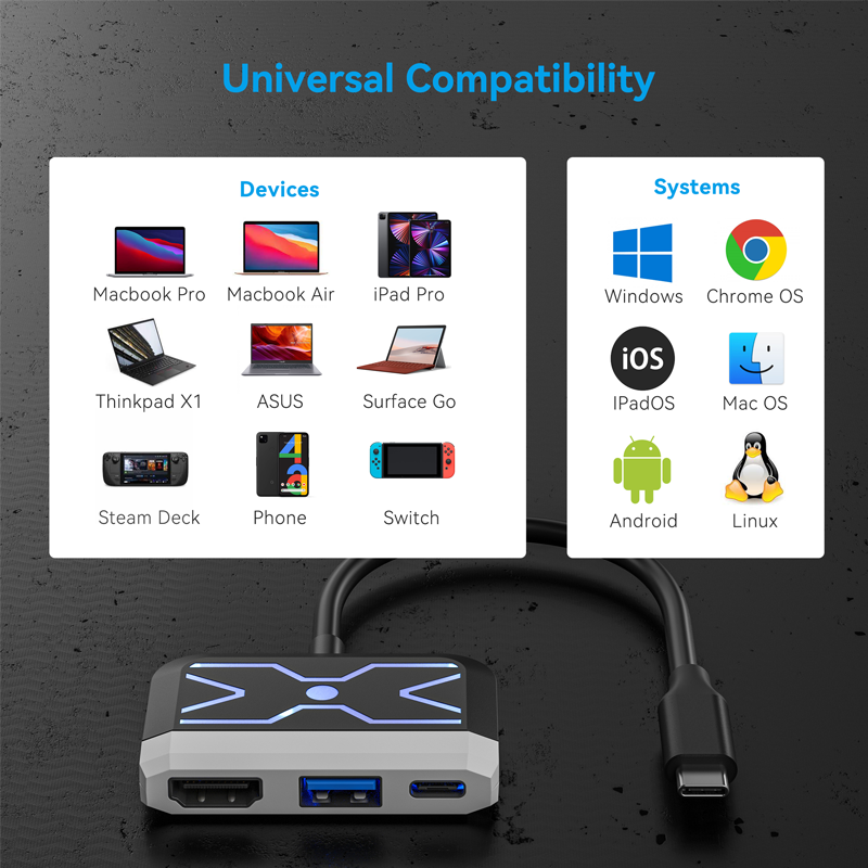 Type-C Hub Factory - Factory OEM LED Light Aluminum