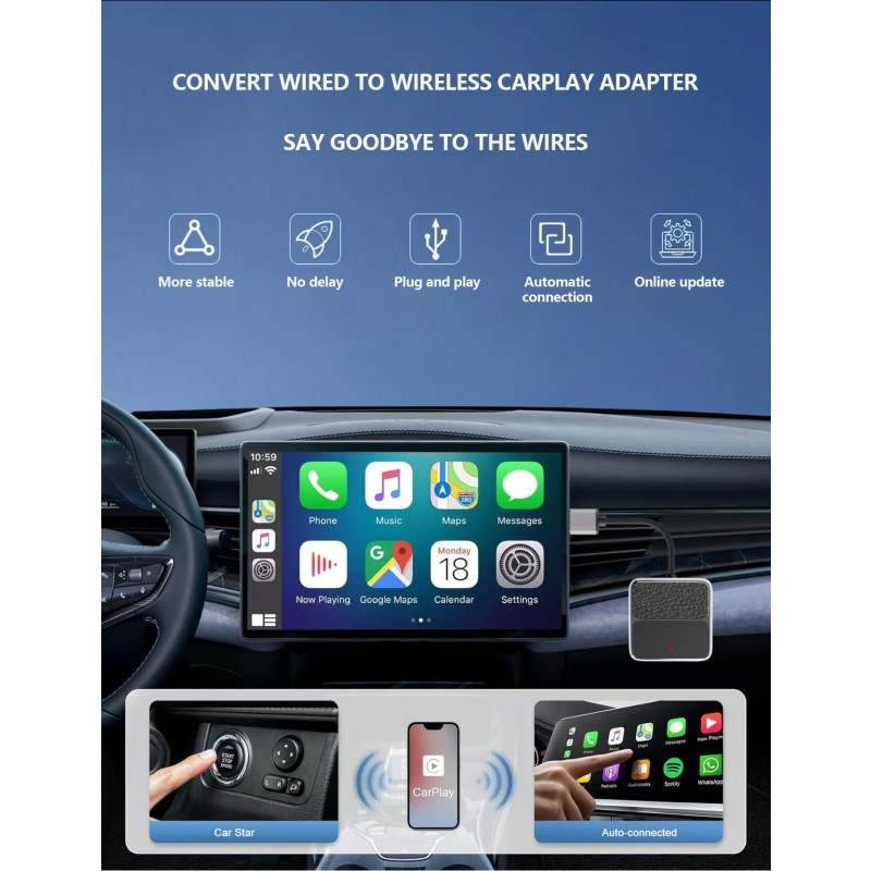 Wireless Adapter Supplier - Mini Wireless CarPlay
