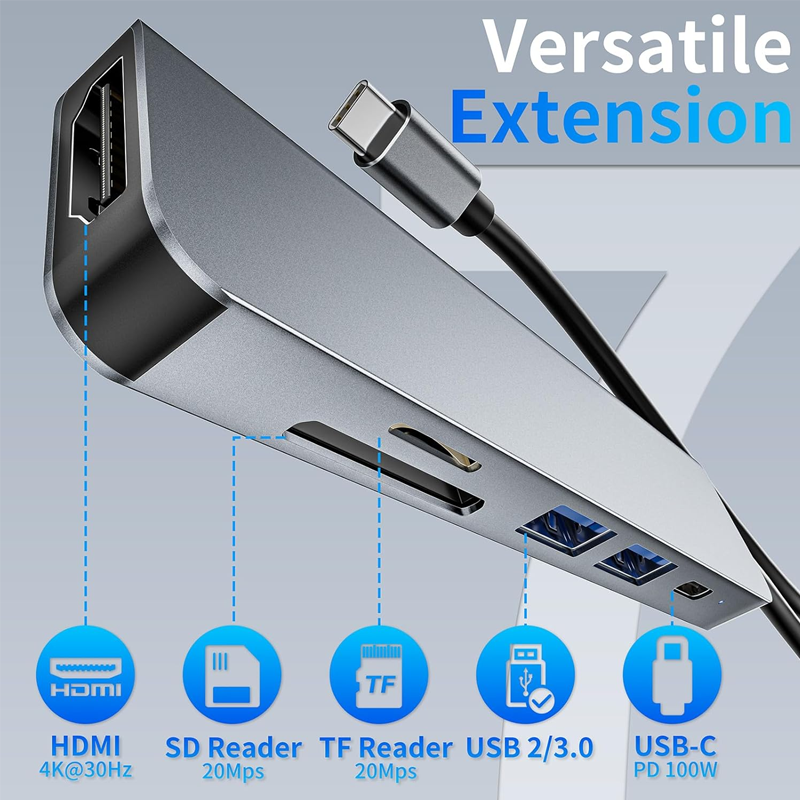 USB Hub Factory - Cross Border 6-Port USB C Hub