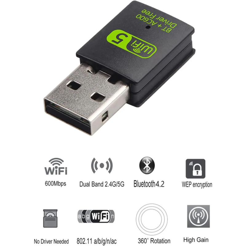 WiFi Adapter Supplier - Free Driver BT+AC600 USB
