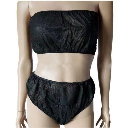 Professional Factory Wholesale Disposable  Sauna Non Woven Bra and Underwear Single Use Bra Panty  for Spa
