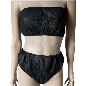 Professional Factory Wholesale Disposable  Sauna Non Woven Bra and Underwear Single Use Bra Panty  for Spa