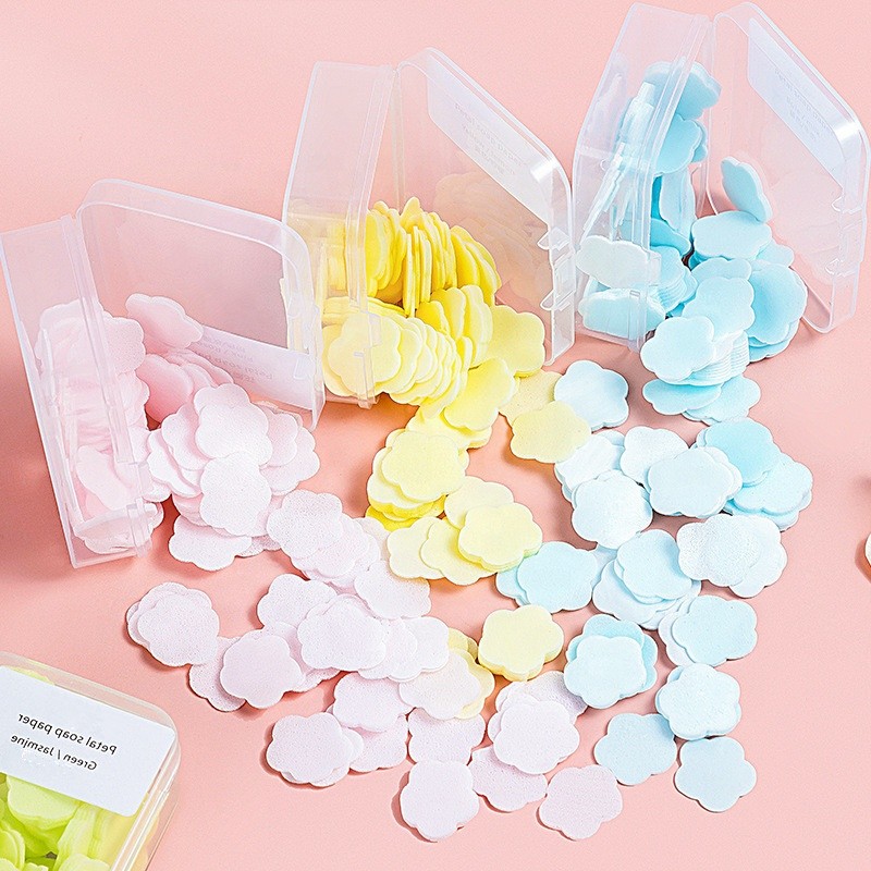 Professional OEM Customized Logo Disposable Soap Flake Soap Flower Paper Soap Sheets for Bathing