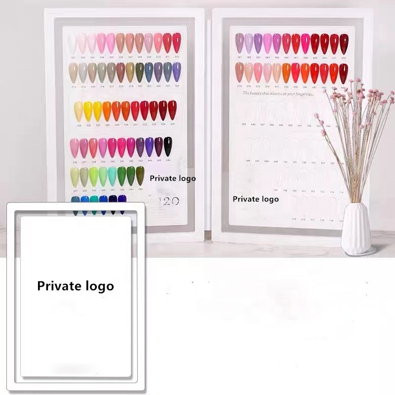 120/180/200 Colors Nail Polish Gel Color Book Board Acrylic Show Nail Color Chart Book Display Card