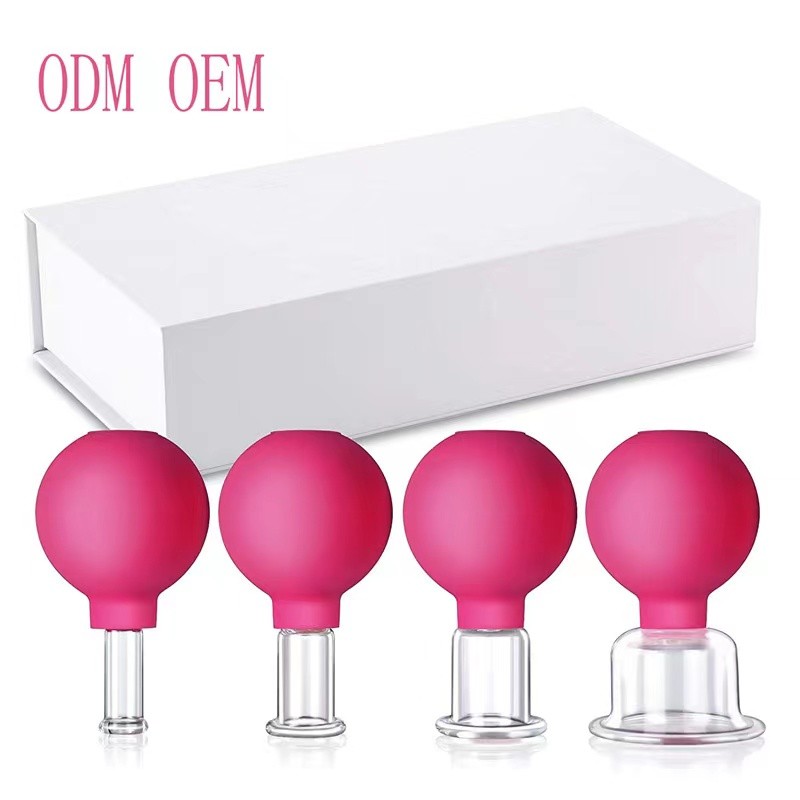 Silicone Chineses  Medical Therapy Cupping Rubber Vacuum Cupping Glasses Massage Body Cups Anti Cellulite Cans Face Massage