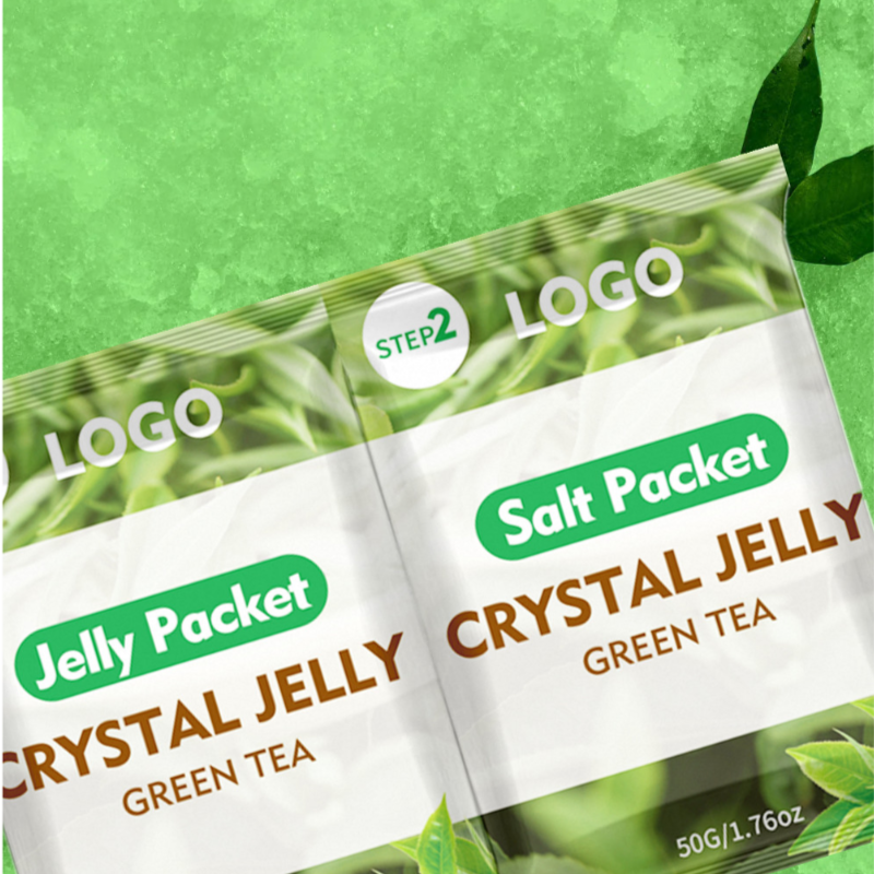 Private Logo  Professional  Green Tea  2 Step Jelly Pedicure Set Foot SPA Soak