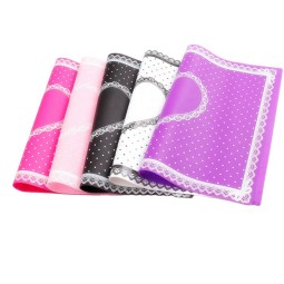 Custom Logo Arm Rest and  Nail Silicone Pad Stamping Foldable Washable ManicureTable Cover Mat Pad