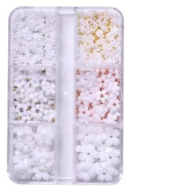 Hot 3D Flower Nail Decals Ornament 5 Petals Candy Color Resin Flower Mix Nail Charms Accessory Kit Nail Art Decoration