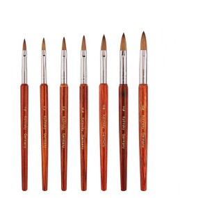High Quality International Size 100% Kolinsky Nail Brush Germany Round  Acrylic Nail Brush