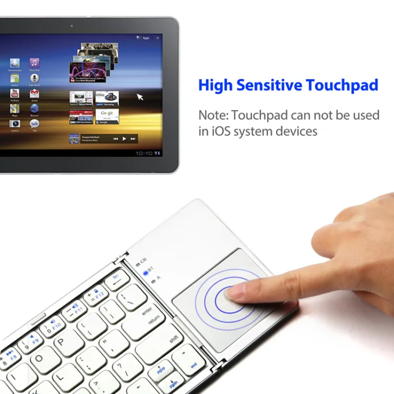 Bluetooth Keyboard Manufacturer - CE FCC RoHs Folding With Touchpad