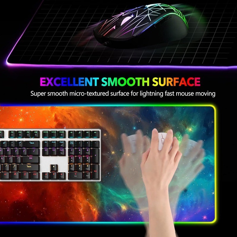Mouse Pad Factory - 35.4x15.8inch Large RGB 14 Lighting Modes