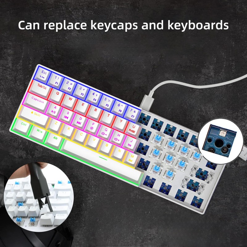 Mechanical Keyboard Manufacturer - COUSO UK AMZ 60 Percent Cyan Axis