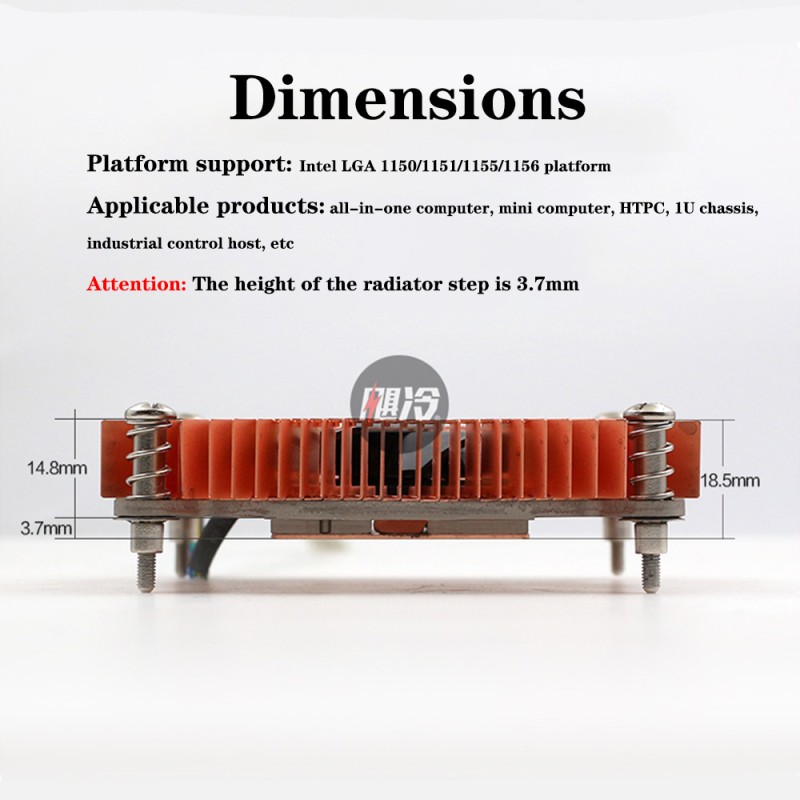 CPU Cooler Factory - 75mm 4-Pin PWM Pure Copper
