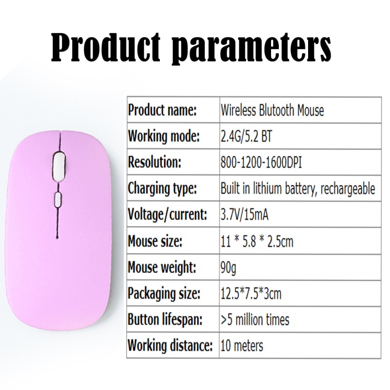 Wireless Mouse Manufacturer - Portable Pink Dual-Mode