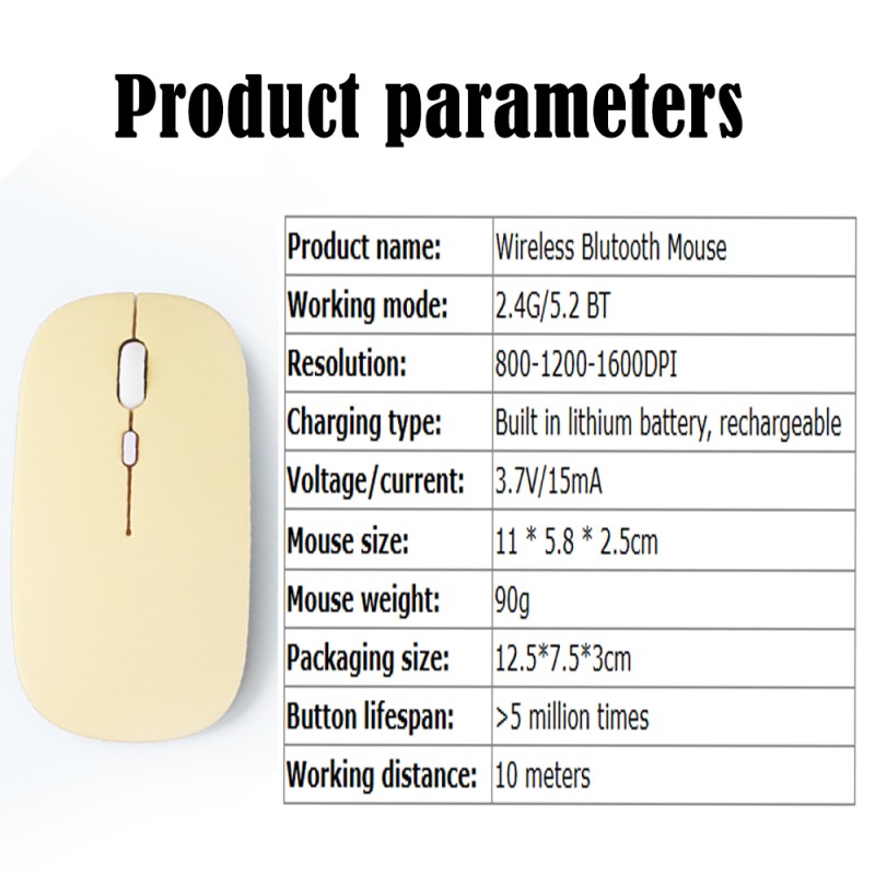 Wireless Mouse Supplier - Yellow Portable Rechargeable