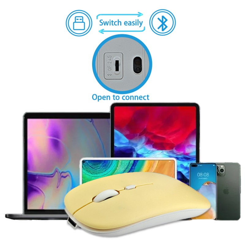 Wireless Mouse Supplier - Yellow Portable Rechargeable