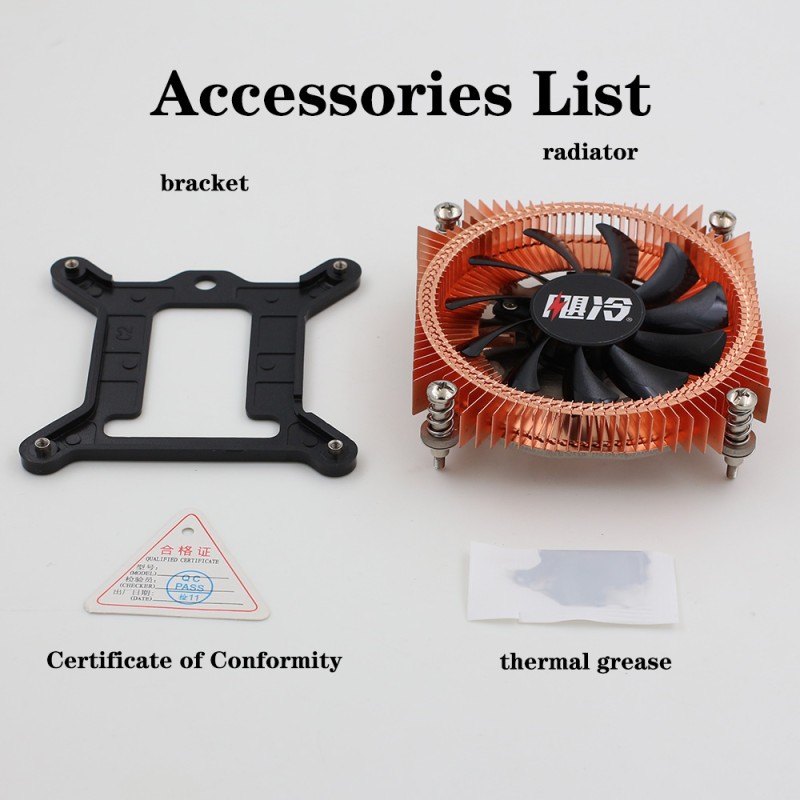 CPU Cooler Factory - 75mm 4-Pin PWM Pure Copper