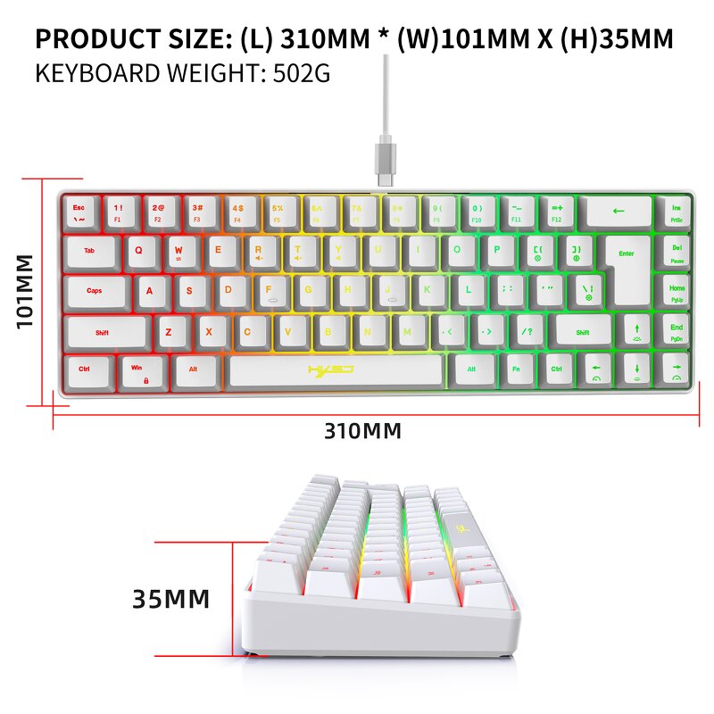 Gaming Keyboard Factory - HXSJ V200 68-Key Wired
