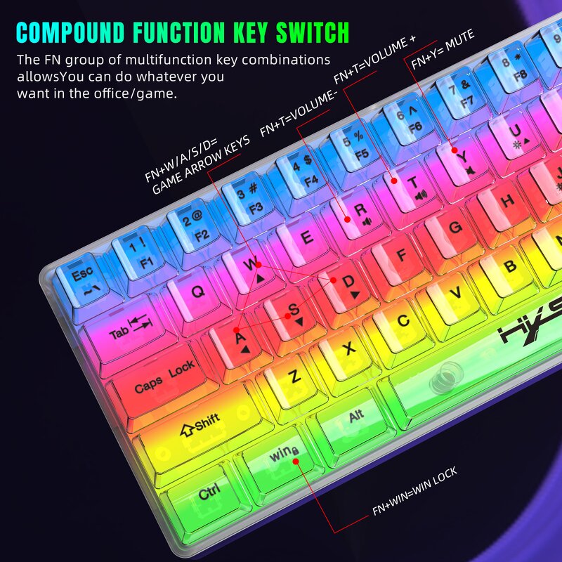 Gaming Keyboard Manufacturer - 2024 HXSJ V700T 60%