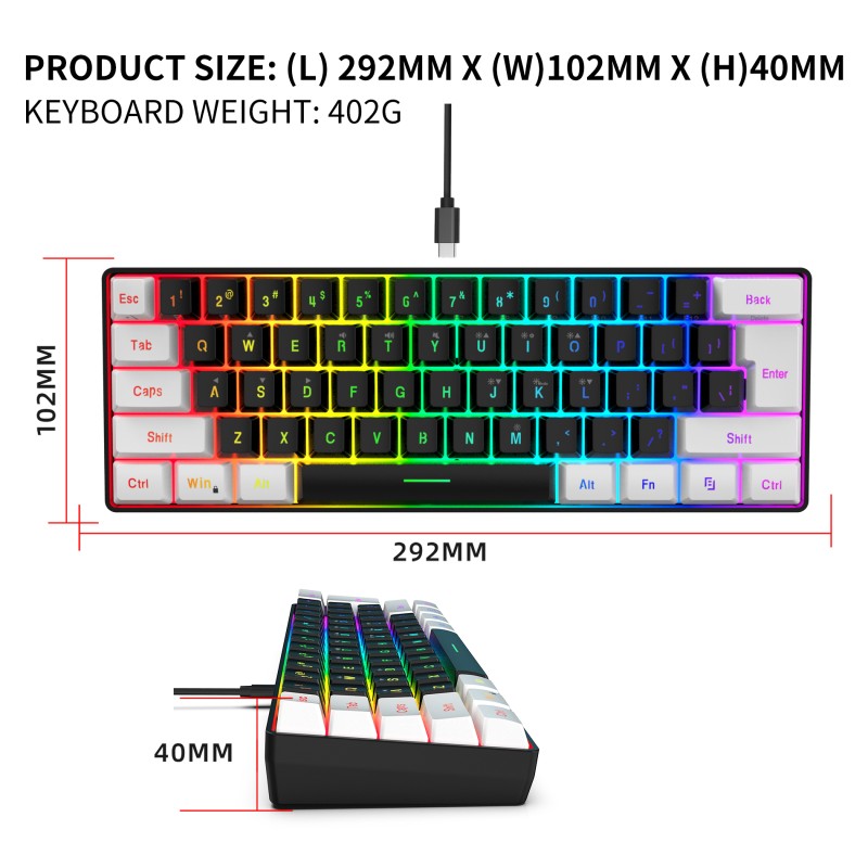 Gaming Keyboard Manufacturer - Hot Selling 60% RGB