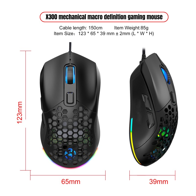 Gaming Mouse Supplier - Hot Sale HXSJ X300 RGB