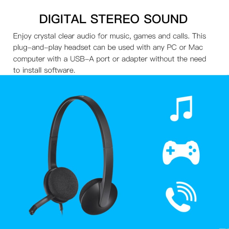 USB Headset Factory - Logitech H340 Computer 1.8m Length