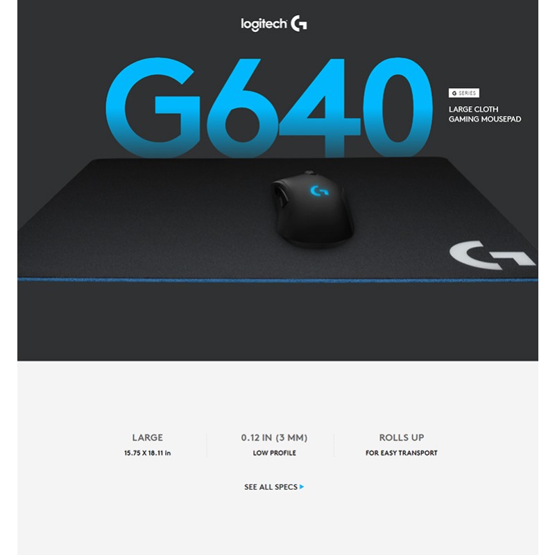 Gaming Mouse Pad Manufacturer - Logitech G640 Large Cloth 460x400mm
