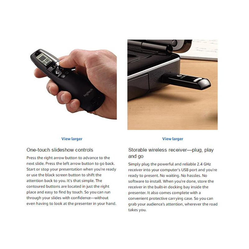 Laser Pointer Manufacturer - Logitech R800 Presenter LCD Display