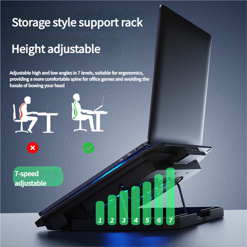 Laptop Cooling Stand Factory - N22 Dual Fans Anti Slip