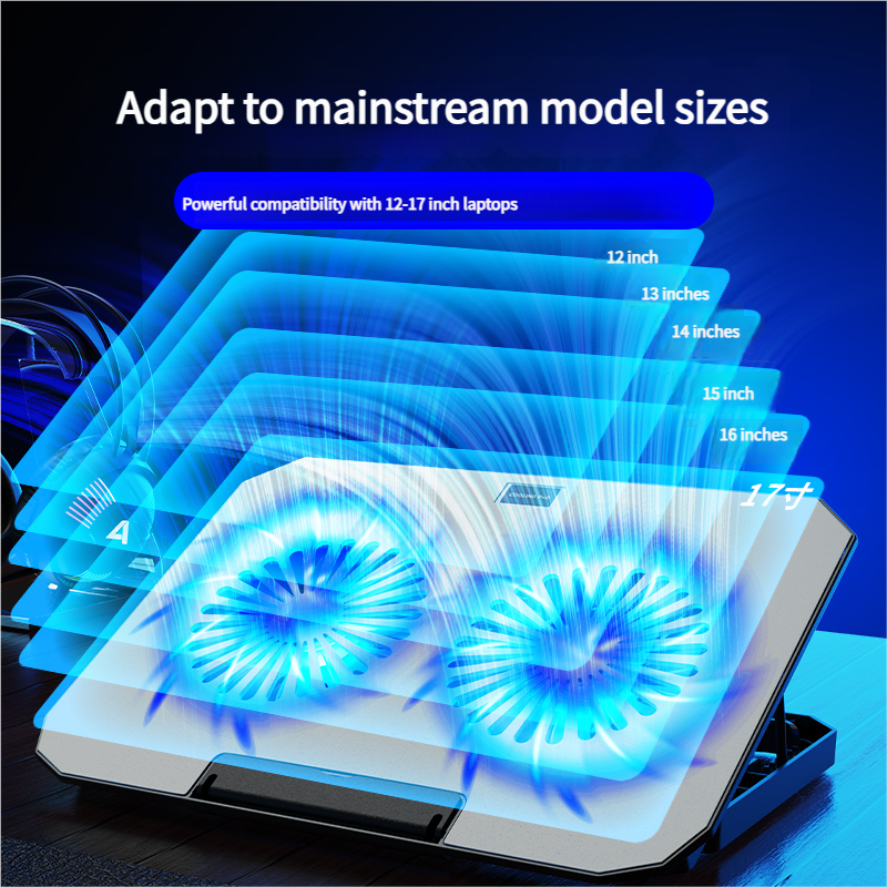 Laptop Cooler Factory - N22 Hot Sale Dual Silent LED