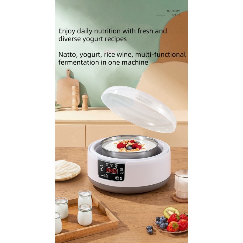 Automatic Small Multi-Functional Yogurt Wine Natto Rice Maker Stainless Steel New Household Constant-Temperature Time Manual