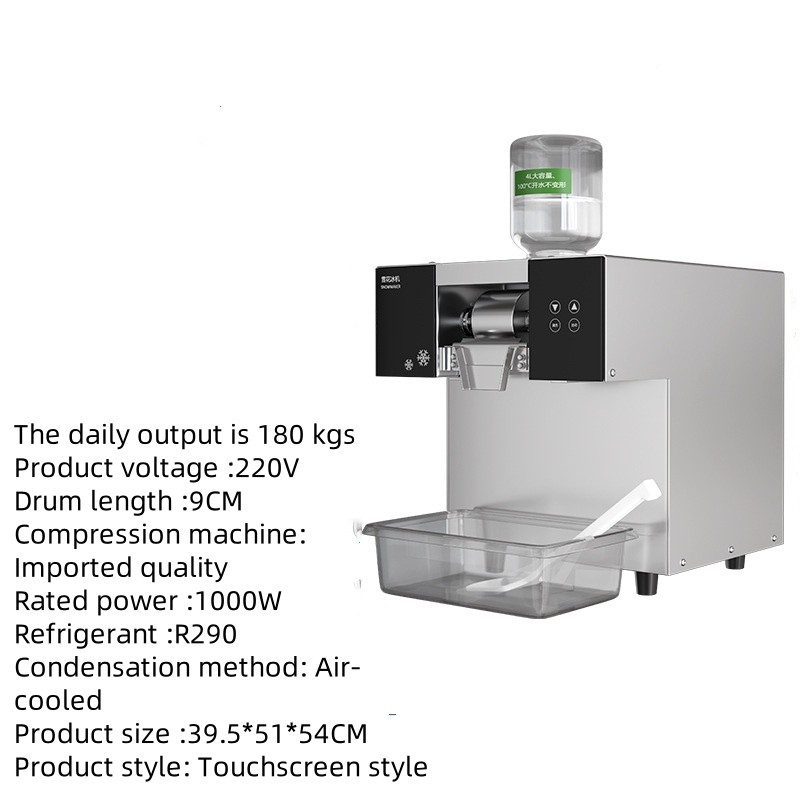 Commercial Street Vending Popular Milk Snowflake Fluffy Continuous Automatic Ice Crushers Shavers for Household and Hotel Use