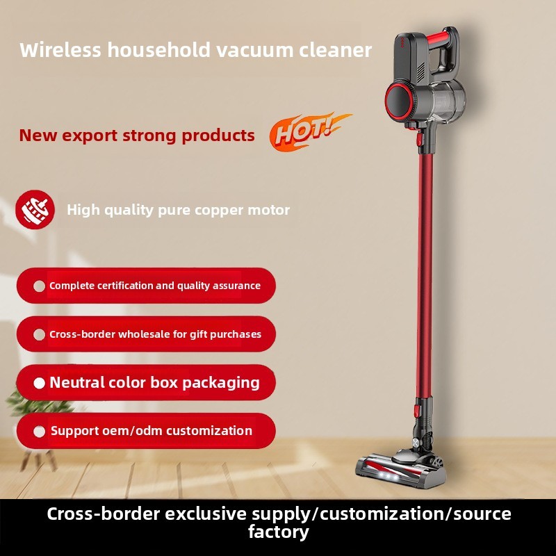 100W All-in-One Wireless Handheld Upright Vacuum Cleaner Mite Removal Dry Battery US Plug Type Cross-Border Mopping Vacuuming