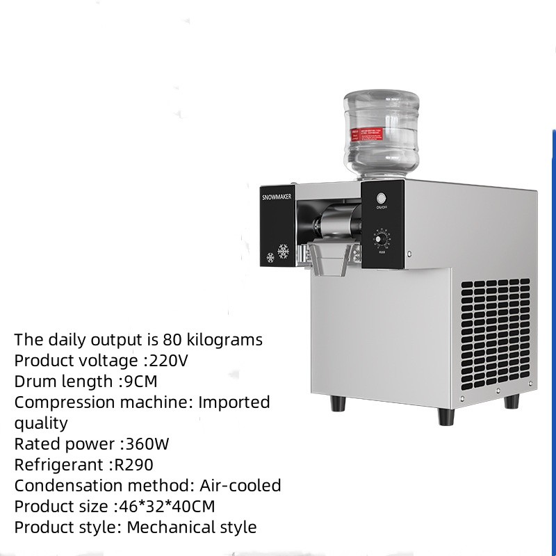 Commercial Street Vending Popular Milk Snowflake Fluffy Continuous Automatic Ice Crushers Shavers for Household and Hotel Use