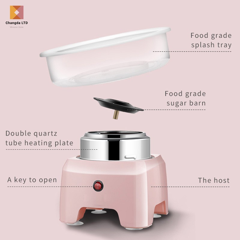 European American Mini Fully Automatic Commercial Grade Cotton Candy Machine for Children Household Use Dropshipping Available