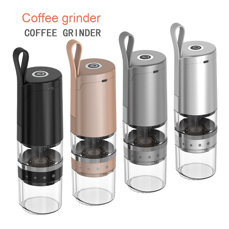 Portable Stainless Steel and Glass Housing Electric Coffee Grinder Handheld for Home Hotel Outdoor Use