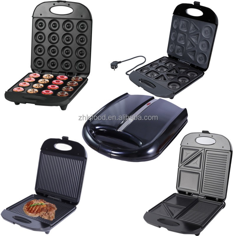 European-Standard 16-Hole Doughnut Breakfast Cake Pancake Machine Double-Door Heated Electric Griddle Large Household Hotels