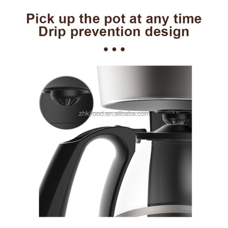 Italian Standard 110v Drip Coffee Machine Electric American Milk Tea Pot Automatic American Coffee Maker