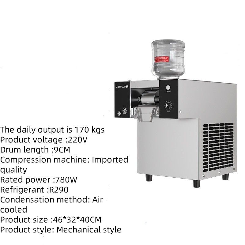 Commercial Street Vending Popular Milk Snowflake Fluffy Continuous Automatic Ice Crushers Shavers for Household and Hotel Use