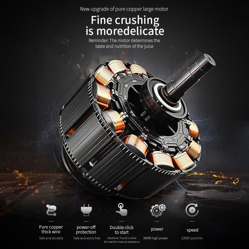 Large Capacity Portable Juicer Cup Strong USB Power New Release Cross-Border Stainless Steel Blade for Crushing Fruit Household