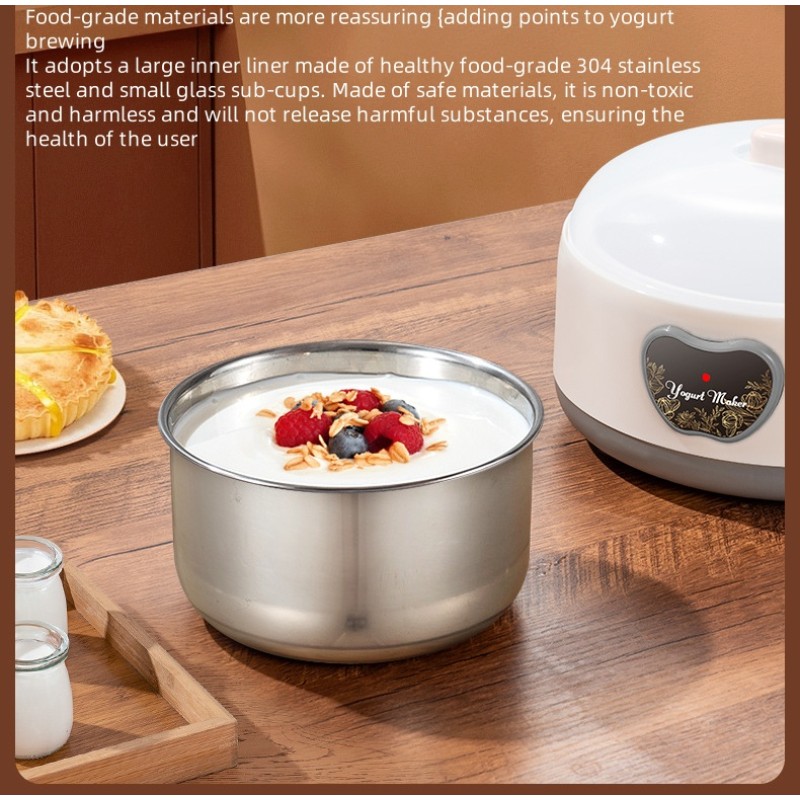 Automatic Small Household Yogurt Maker New Type DIY Yogurt Fermentation Stainless Steel Manual Power Source Constant-Temperature