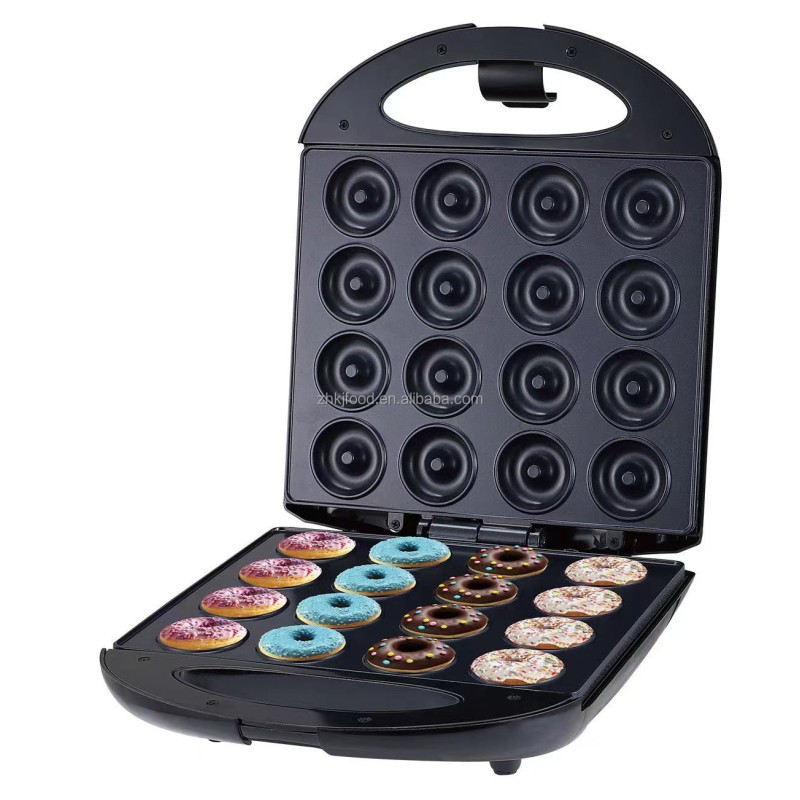 European-Standard 16-Hole Doughnut Breakfast Cake Pancake Machine Double-Door Heated Electric Griddle Large Household Hotels