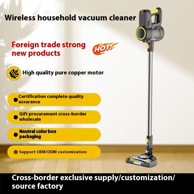 100W All-in-One Wireless Handheld Upright Vacuum Cleaner Mite Removal Dry Battery US Plug Type Cross-Border Mopping Vacuuming