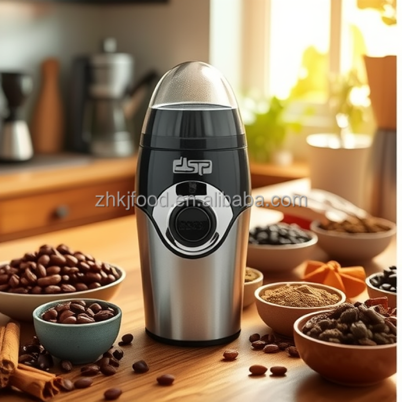 Small Stainless Steel Electric Bean Grinder Automatic Household and Hotel Use Coffee Grinding Machine